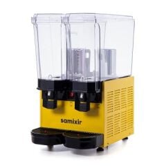 Samixir Klasik Twin Soğuk İçecek Dispenseri, 20+20 L, Sarı, Fıskiyeli ve Karıştırıcılı, 36x52x66 cm, 40.SMY