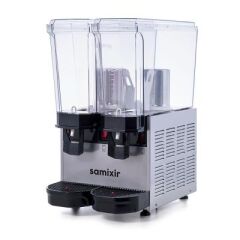 Samixir Klasik Twin Soğuk İçecek Dispenseri, 20+20 L, Inox, Fıskiyeli ve Karıştırıcılı, 36x52x66 cm, 40.SMI